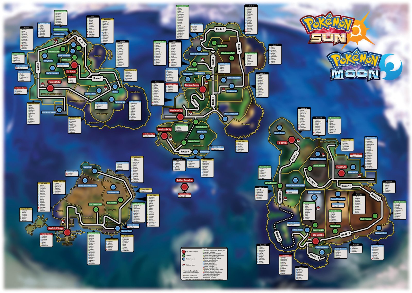 Khám phá Pokemon Alola Map Chi Tiết