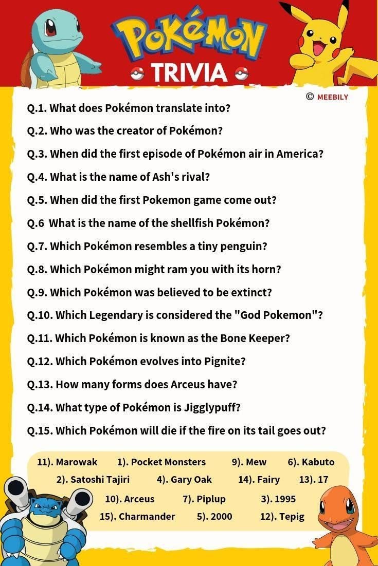Pokemon Quiz: Thử thách kiến thức fan cuồng