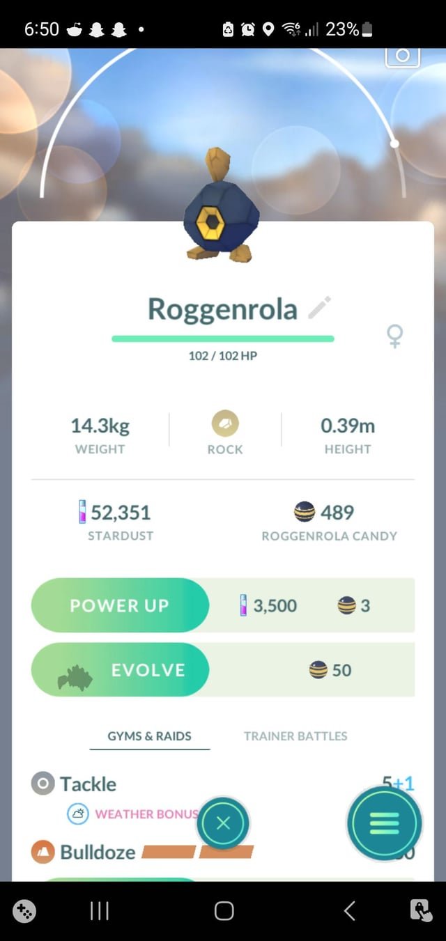 Thông tin chi tiết Roggenrola: Chỉ số và Chiêu thức