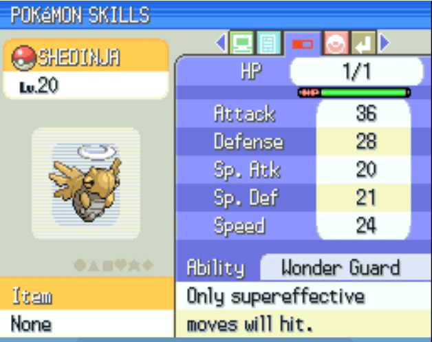 Shedinja và Chiêu Thức Độc Nhất Wonder Guard trong Pokemon