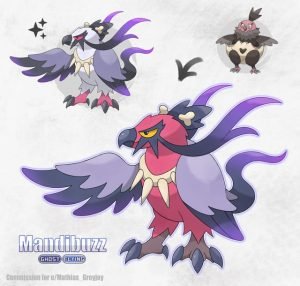 So sánh chi tiết Mandibuzz và Braviary trong Pokemon