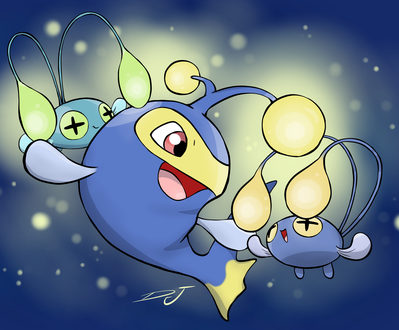 Chi tiết về Pokemon Chinchou và Lanturn Cá Lồng Đèn