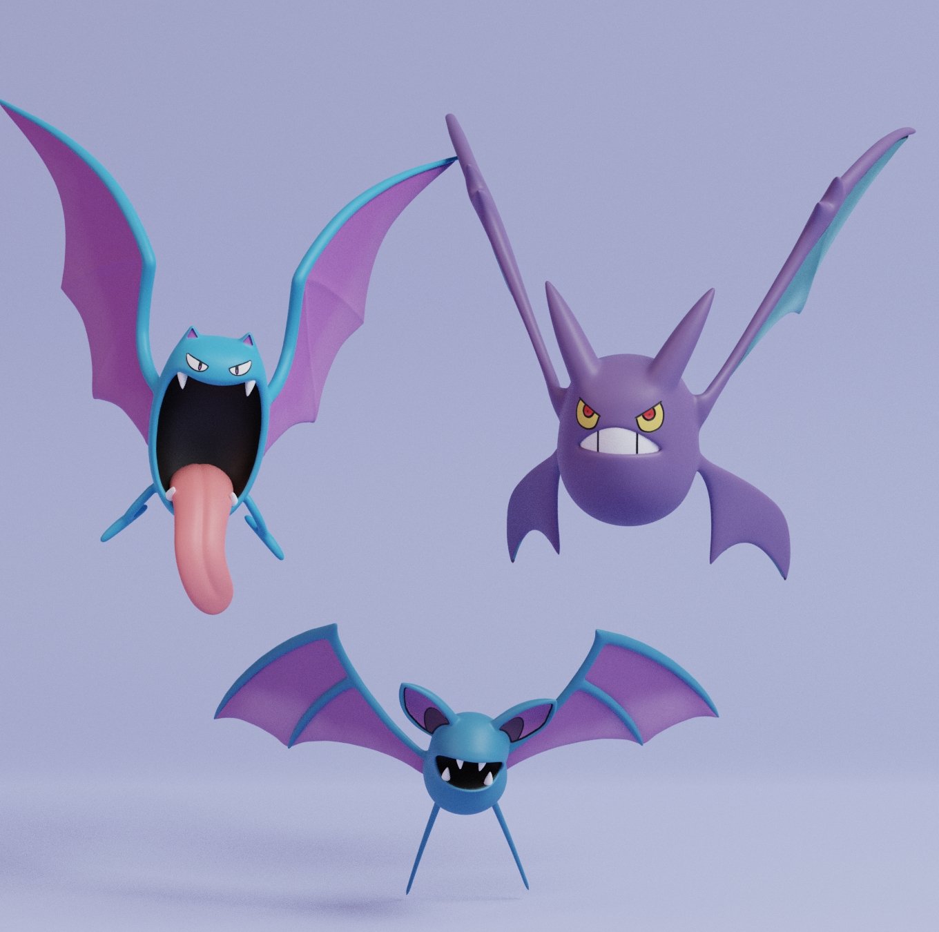 zubat-line-cults-render Pokemon purple bat: Tất cả về Zubat và Golbat