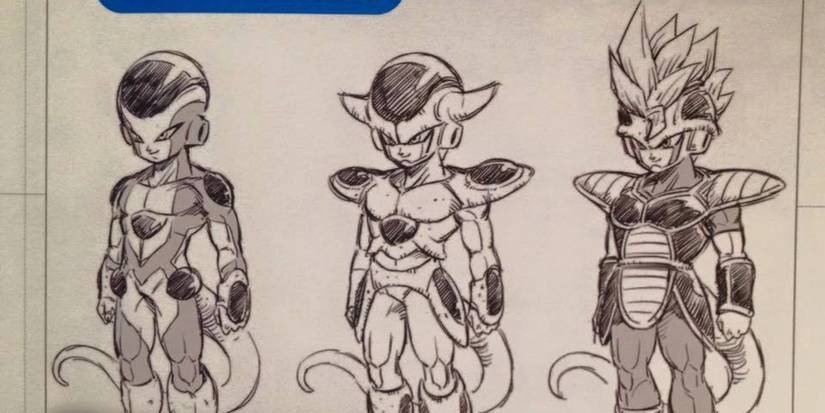 Thiết kế phác thảo ban đầu cho các thành viên tộc Frieza trong Dragon Ball Heroes