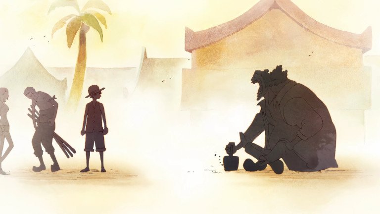 Luffy và Râu Đen gặp nhau lần đầu tại Mock Town, một khoảnh khắc đáng nhớ trong One Piece Egghead opening
