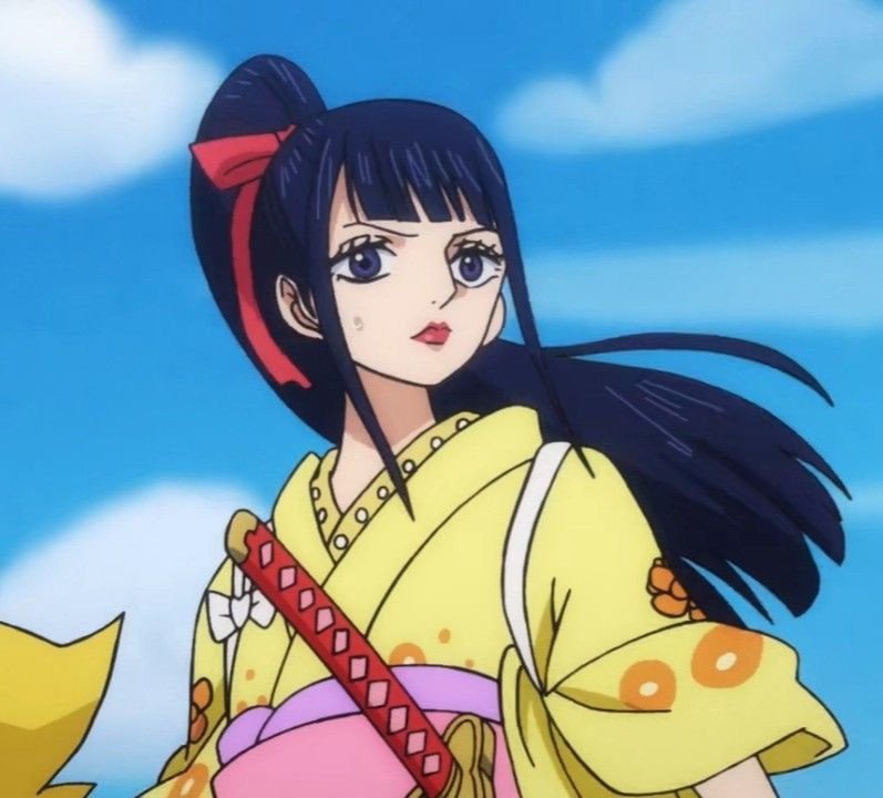 O-Kiku trong trang phục kimono truyền thống ở One Piece
