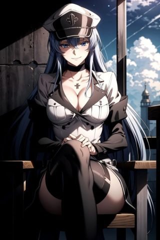 Vẻ đẹp băng giá và uy quyền của Esdeath, do AI tái tạo