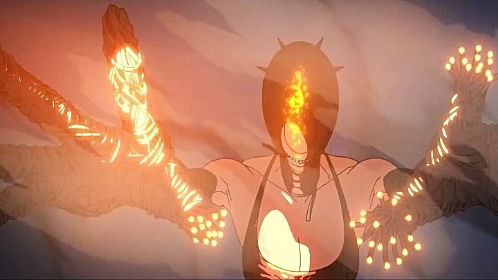 Poster chính thức của Chainsaw Man: The Movie - Reze Arc, làm nổi bật phong cách hành động bạo lực