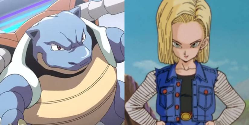 Android 18 và Blastoise, cặp đôi Dragon Ball Z và Pokémon nước mạnh mẽ, biểu tượng tình yêu