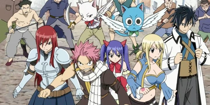 Các thành viên chính của Fairy Tail, thể hiện phong cách nghệ thuật và tình đồng đội