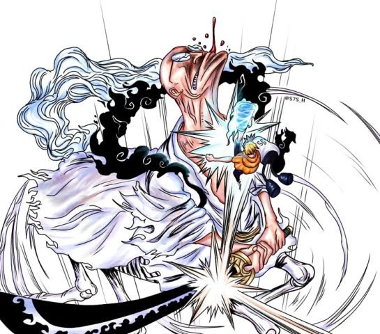 Sanji thể hiện tốc độ và kỹ năng chiến đấu ấn tượng trong một phân cảnh, minh chứng cho sức mạnh của anh.