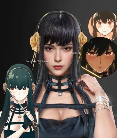 Chân dung Yor Forger từ Spy X Family, phiên bản người thật do AI tái tạo