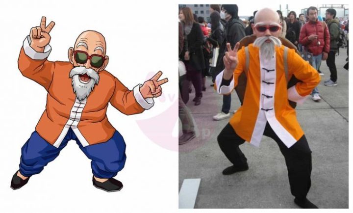 Cosplay Quy Lão Tiên Sinh Muten Roshi hài hước và biểu tượng