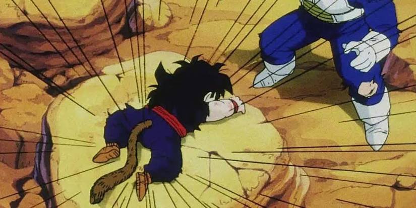 Gohan còn nhỏ với chiếc đuôi Saiyan