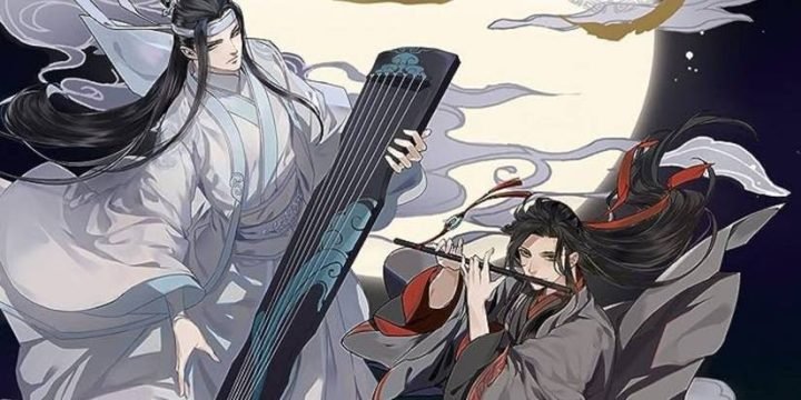 Ngụy Vô Tiện và Lam Vong Cơ trong một cảnh đẹp của series donghua giả tưởng Ma Đạo Tổ Sư.