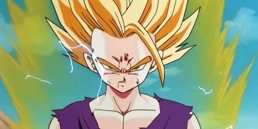 Gohan trong trạng thái Super Saiyan chuẩn bị chiến đấu với Cell
