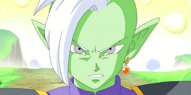 Zamasu tức giận trong arc Goku Black của Dragon Ball Super, một ví dụ về sai lệch của anime